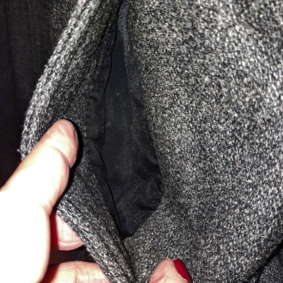 KNIGHTS BRIDGE Dark Grey Wool Full Zip Long Sleeve Coat Size Large - Picture 7 of 14